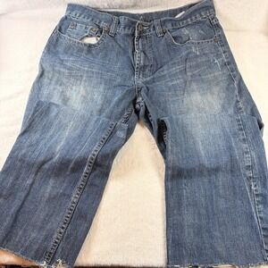 Flypaper Bootcut Jeans Mens 32x30 Y2K Distressed Altered Inseam 32x26.5 See Pics